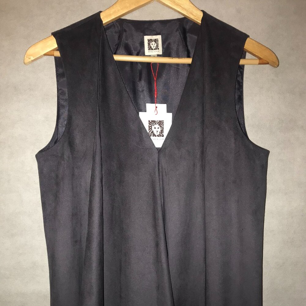 Women Anne Klein Faux Suede Gray Lined Dress